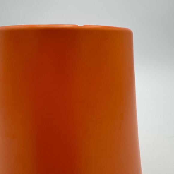 Vintage Orange Vase Made in Germany Flower Pot Flaired Top 6"x5.5" - Picture 5 of 9